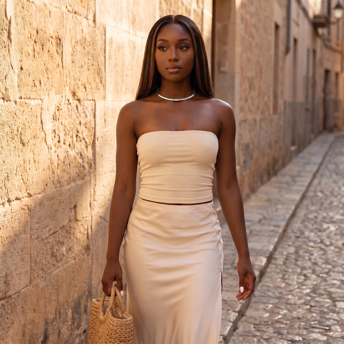Spira Choker Silver street, golden hour