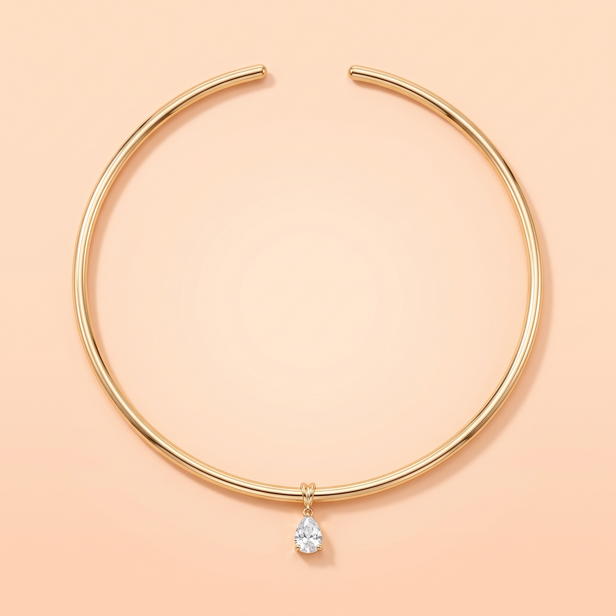 Goccia Choker Gold flat lay on peach