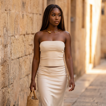 Bacio Choker Gold street, golden hour
