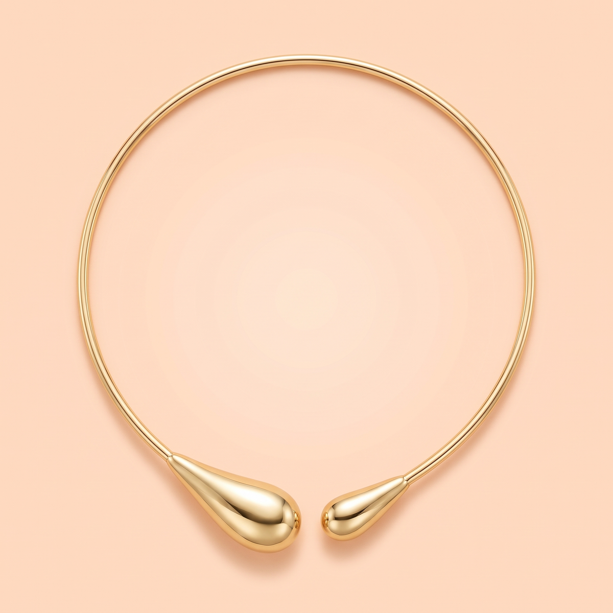 Bacio Choker Gold flat lay on peach