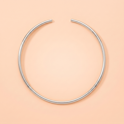 Luna Choker Silver flat lay on peach