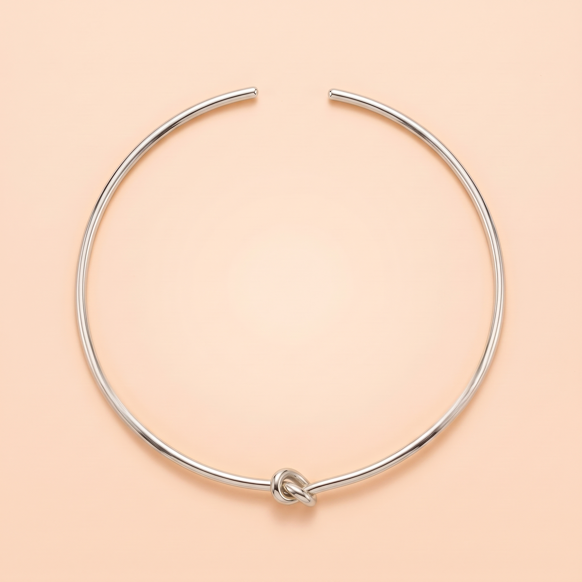 Promise Choker Silver flat lay on peach
