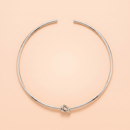 Promise Choker Silver flat lay on peach