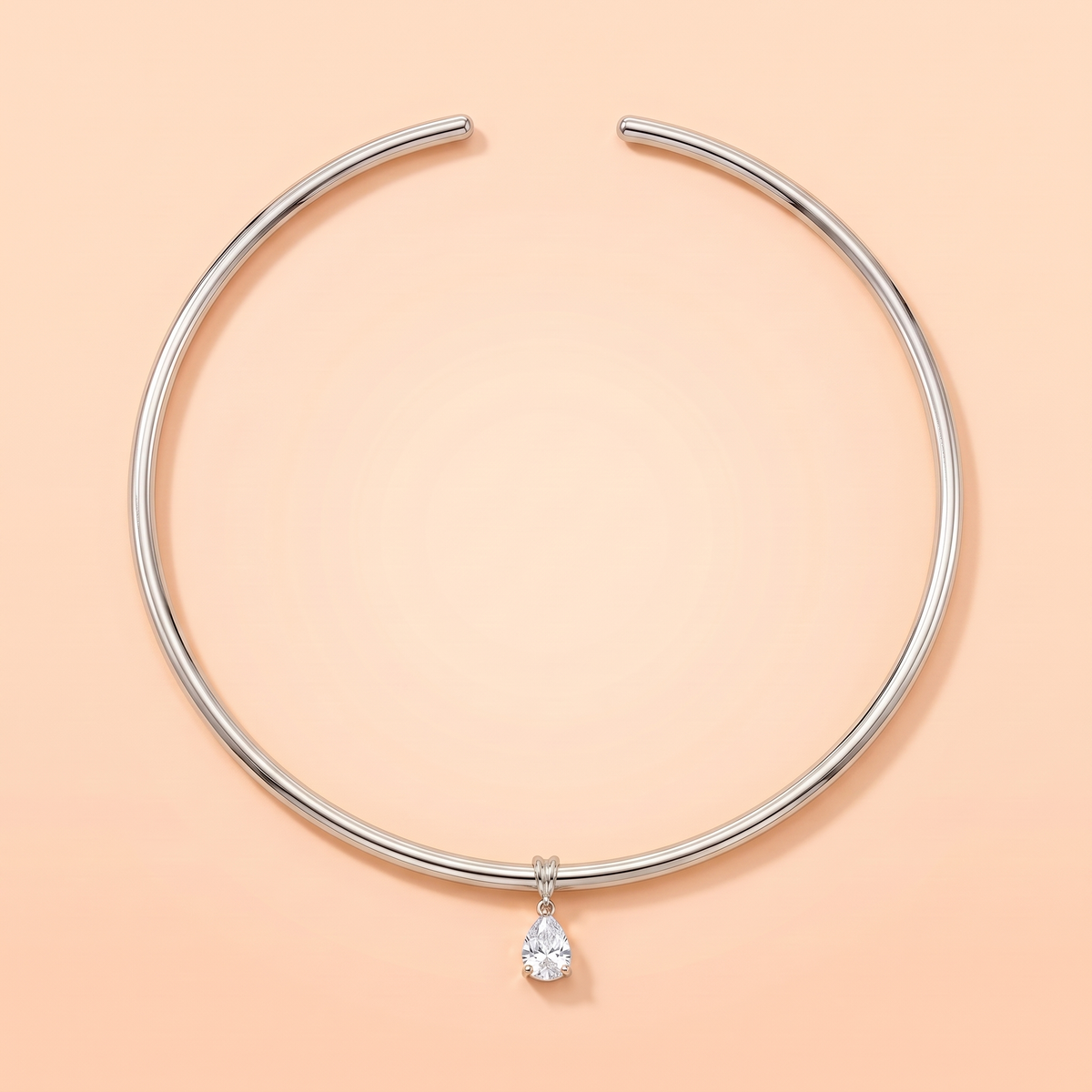 Goccia Choker Silver flat lay on peach