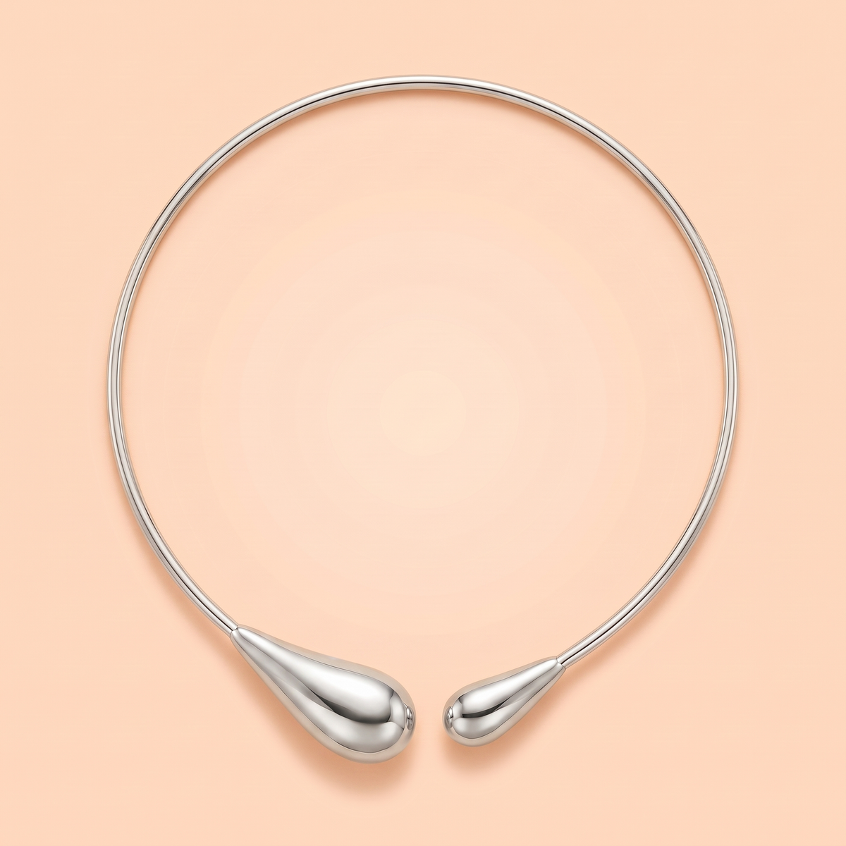 Bacio Choker Silver flat lay on peach
